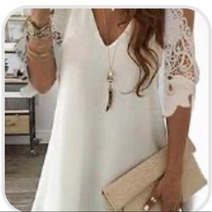 NWOT flowing white dress